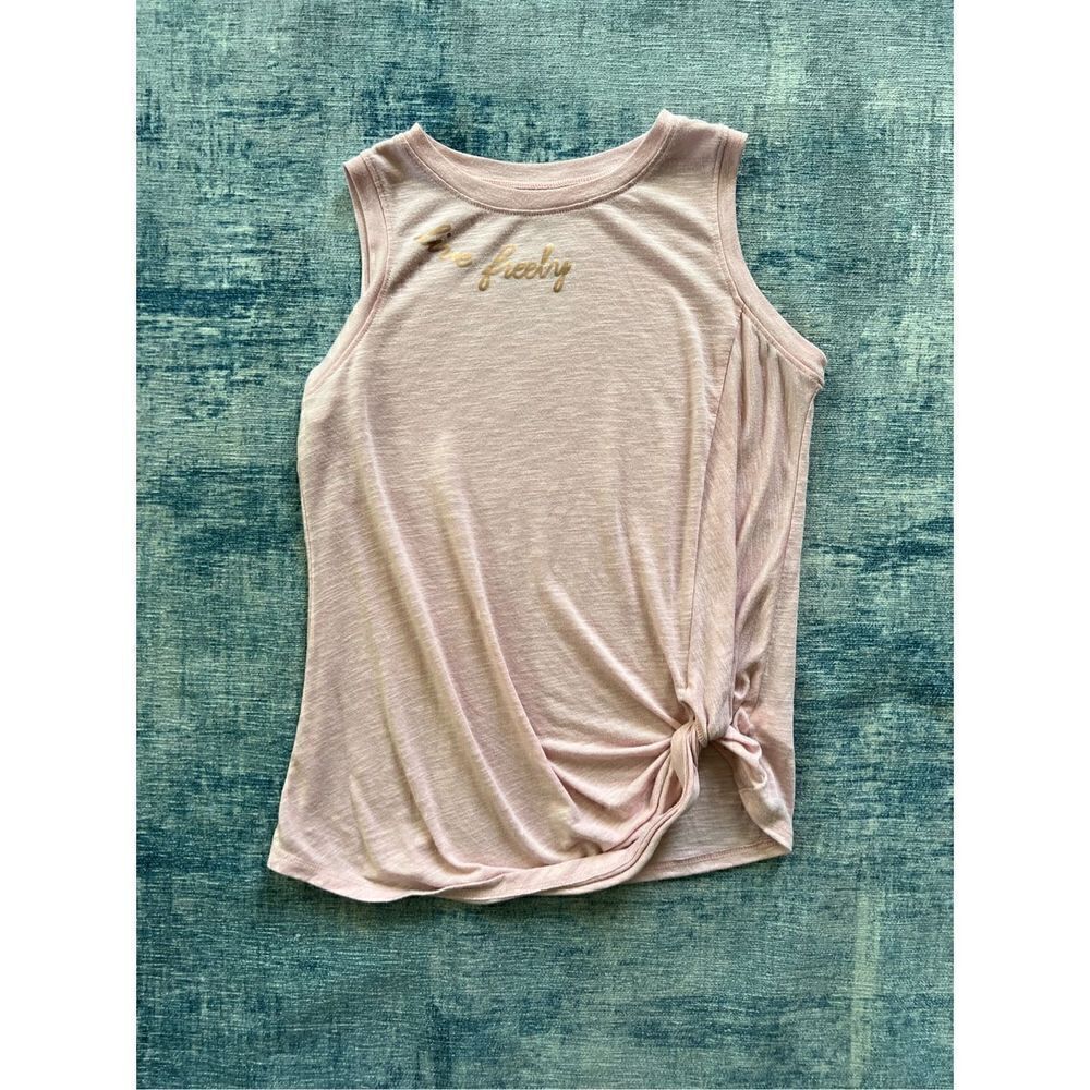 Justice Active Pink Live Freely Twist Front Tank Top Girls 12